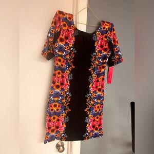 Xhilaration Black Mini Dress with Floral Accents